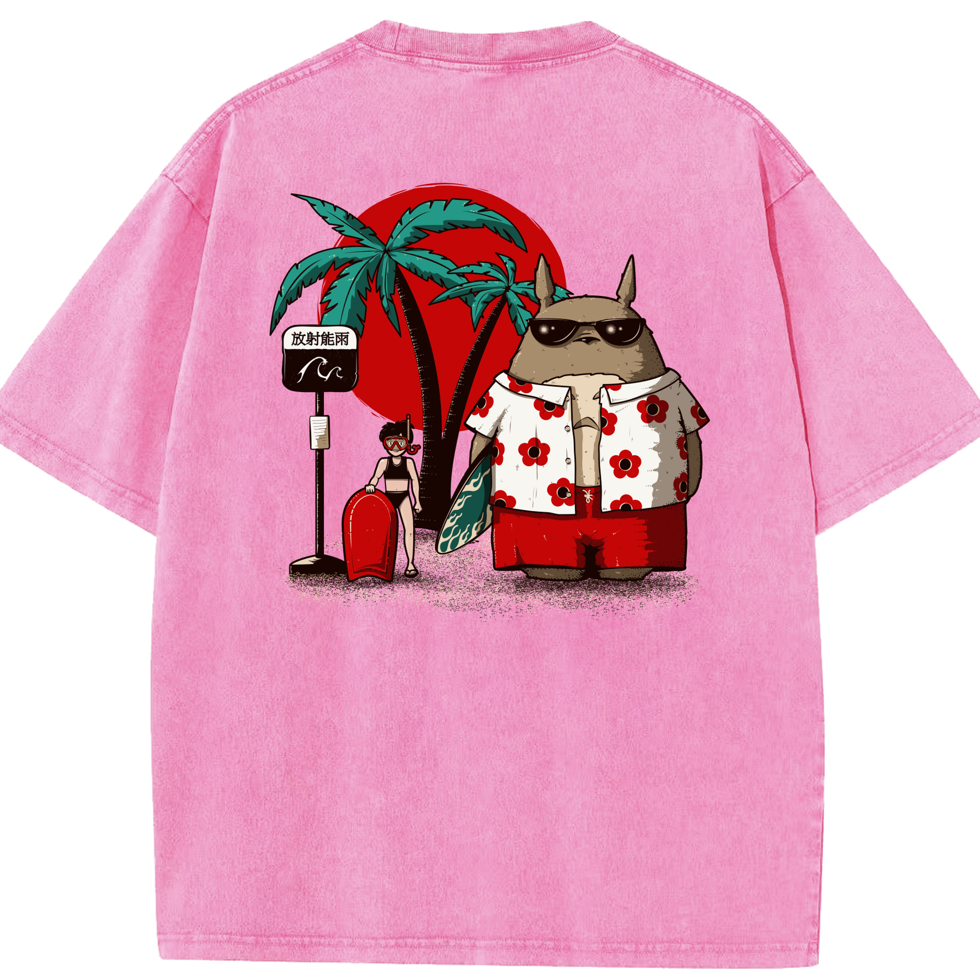 （画像用） となりのトトロ 草壁メイ 草壁サツキ My Neighbor Totoro Satsuki Kusakabe Mei Kusakabe 綿100% ヴィンテージ風 半袖Tシャツ（背面プリント）